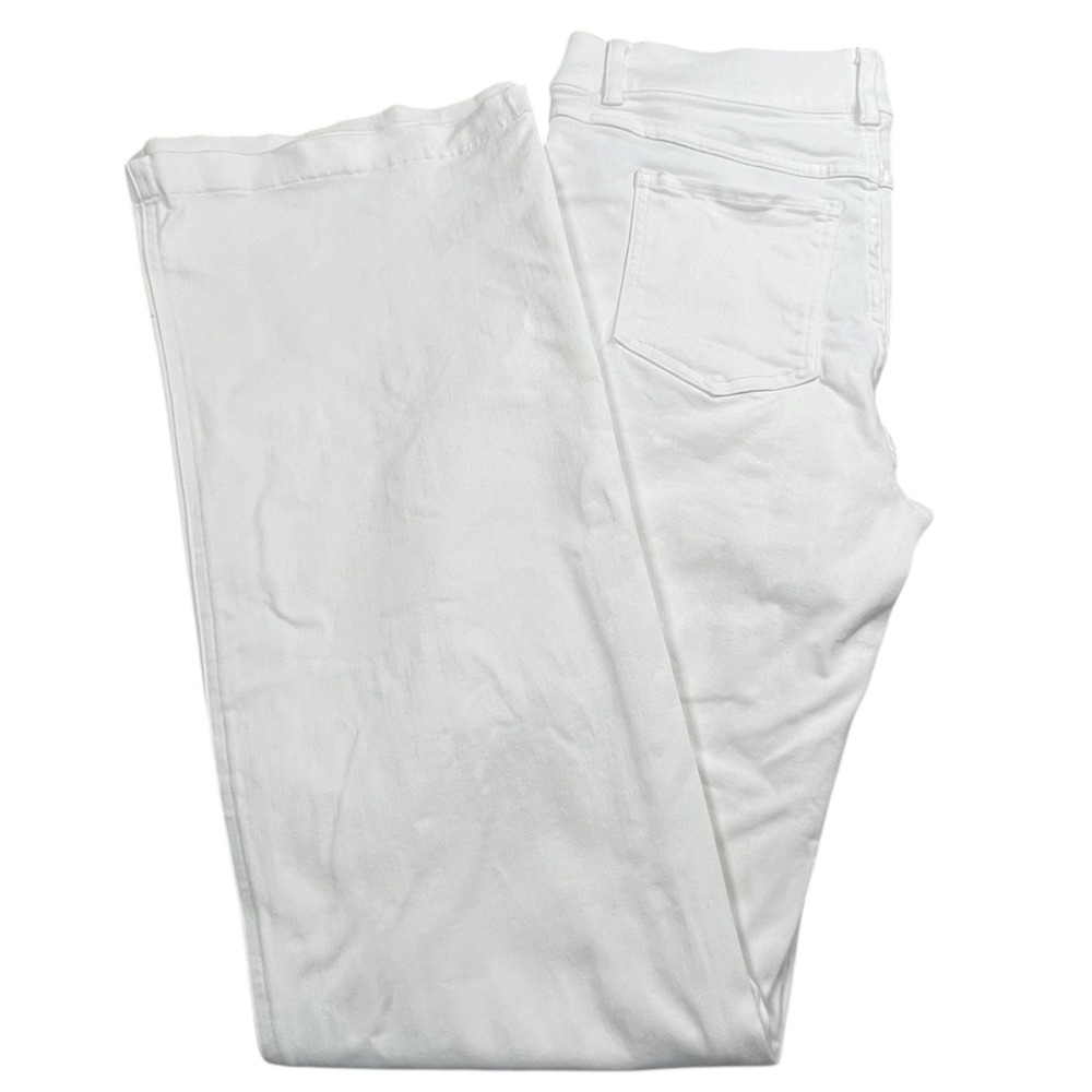 Spanx Womens XL White Flare Leg Pull On Jeans Stretch High Rise